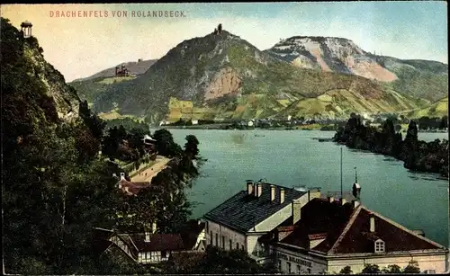 Ak Königswinter am Rhein, Drachenfels, Blick von Rolandseck
