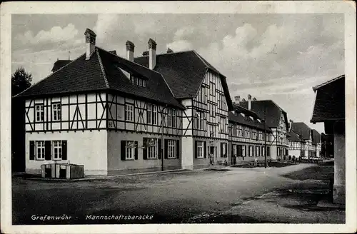 Ak Grafenwöhr in der Oberpfalz Bayern, Mannschaftsbaracke