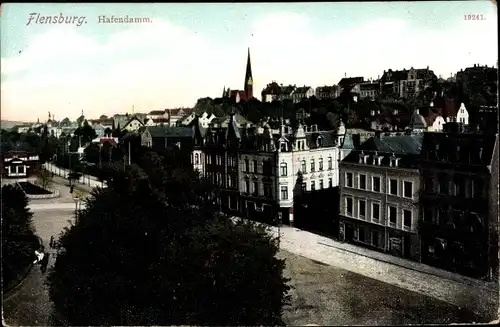 Ak Flensburg in Schleswig Holstein, Hafendamm