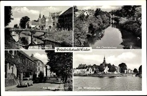 Ak Friedrichstadt an der Eider, Mittelburgwall, Ostersielzug, Westersielzug, Fürstenburgwall