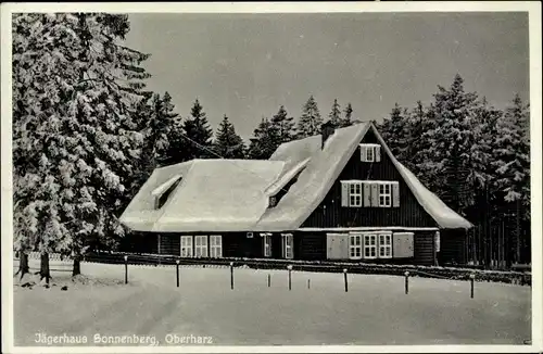 Ak Sonnenberg Braunlage im Oberharz, Jägerhaus, Winter