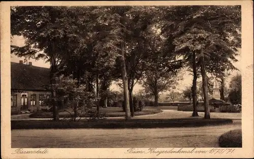 Ak Barmstedt in Holstein, Beim Kriegerdenkmal von 1870/71