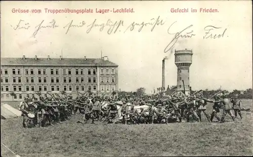 Ak Lagerlechfeld Graben Schwaben, Truppenübungsplatz Lager Lechfeld, Gefecht im Frieden