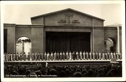 Ak Oberammergau in Oberbayern, Bühne im Passionstheater