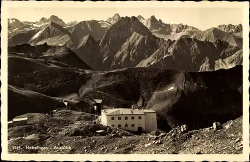 Ak Oberstdorf im Oberallgäu, Edmund Probst Haus, Blick zum Nebelhorn, Bergstation