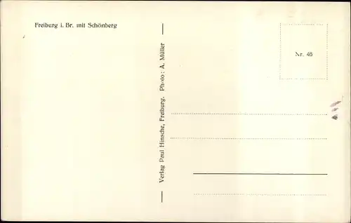 Ak Freiburg im Breisgau, Schönberg, Panorama