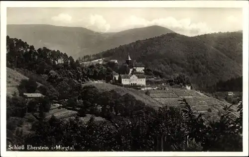 Ak Gernsbach im Schwarzwald, Schloss Eberstein, Panorama