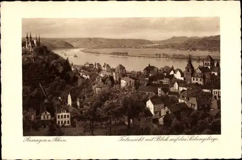 Ak Remagen Rhein, Teilansicht, Blick a.d. Siebengebirge