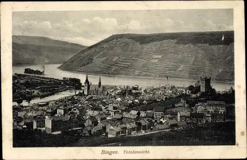 Ak Bingen am Rhein, Totalansicht