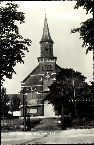 Ak Sas van Gent Zeeland, Ned. Herv. Kerk