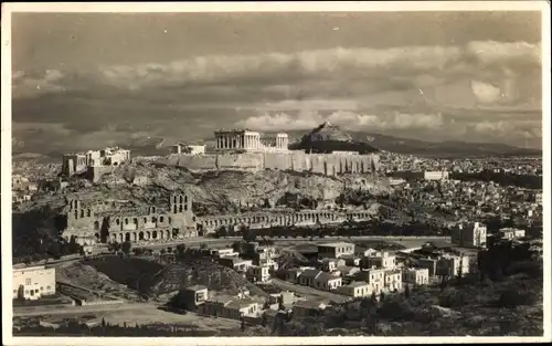 Foto Ak Athen Griechenland, Gesamtansicht, Akropolis