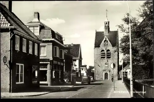 Ak Scheemda Oldambt Groningen, Torenstraat