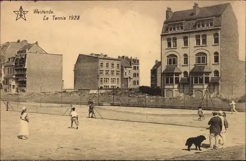 Ak Westende Westflandern, Le Tennis 1923
