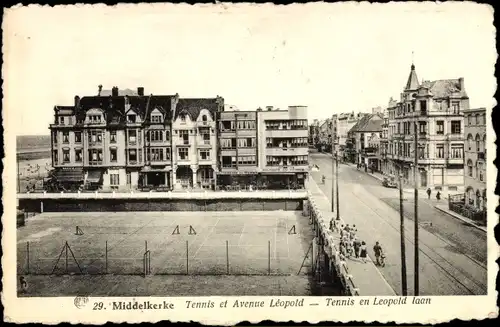 Ak Middelkerke Westflandern, Tennis, Avenue Leopold, Leopoldlaan