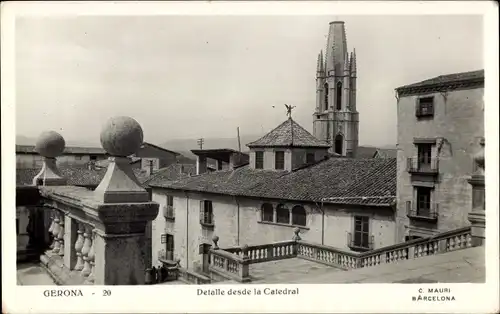 Ak Gerona Girona Katalonien, Detalle desde la Catedral