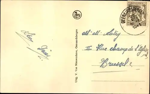 Ak Geraardsbergen Grammont Ostflandern, Kirche, Brunnen