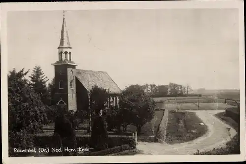 Ak Roswinkel Drenthe Niederlande, Ned. Herv. Kerk