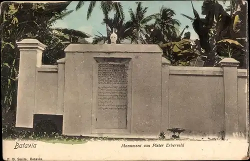 Ak Batavia Jakarta Java Indonesien, Monument van Pieter Erberveld