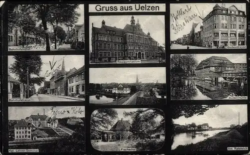 Ak Oldenstadt Uelzen in Niedersachsen, Realgymnasium, Außenmühle, Fischerhof, Kgl. Lehrerseminar