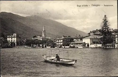 Ak Omegna Piemont Italien, Lago d'Orta, Panorama