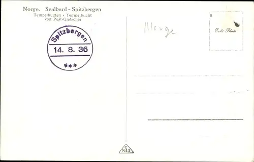 Ak Svalbard Spitzbergen Norwegen, Tempelbucht von Post Gletscher