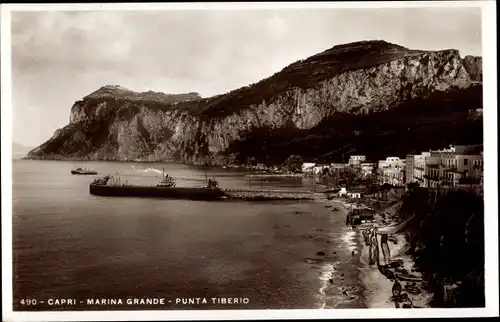 Ak Capri Neapel Campania, Marina Grande, Punta Tiberio
