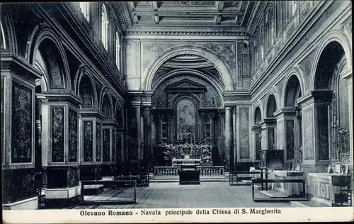 Ak Olevano Romano Roma Rom Lazio, Navata principale della Chiesa di S. Margherita