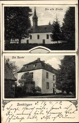 Ak Denklingen Reichshof Oberbergischer Kreis, Alte Kirche, Rentei