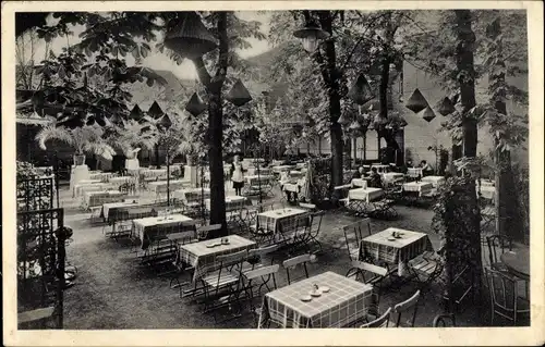 Ak Braunschweig in Niedersachsen, Hotel Preußischer Hof, Garten, Hackerbräu