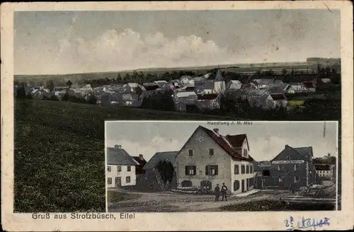 Ak Strotzbüsch Daun in der Eifel, Blick auf den Ort, Handlung