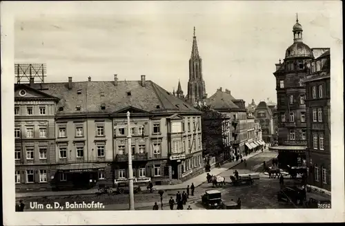 Ak Ulm an der Donau Baden Württemberg, Bahnhofstraße