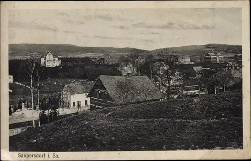 Ak Saupersdorf Kirchberg in Sachsen, Blick auf den Ort