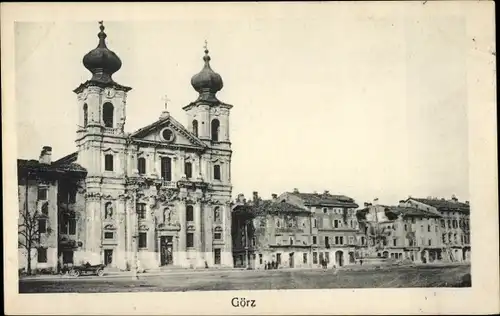 Ak Gorizia Görz Friuli Venezia Giulia, Kirche, Kriegszerstörung