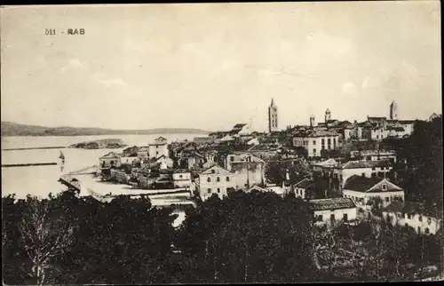 Ak Rab Kroatien, Gesamtansicht