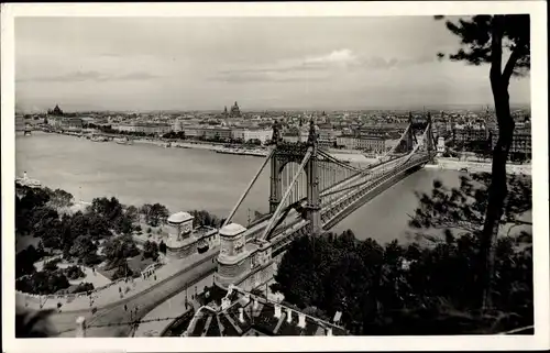Ak Budapest Ungarn, Ansicht mit der Elisabethbrücke