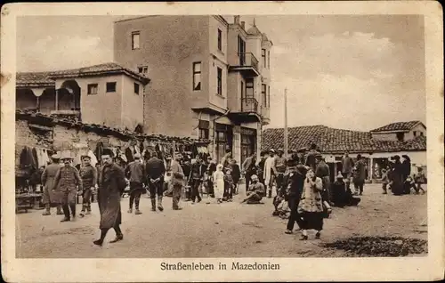 Ak Mazedonien, Straßenleben, Soldaten