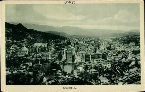Ak Sarajevo Bosnien Herzegowina, Gesamtansicht