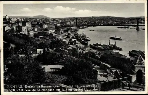 Ak Beograd Belgrad Serbien, Kalmegdan, Kp. Roi König Alexander I Brücke