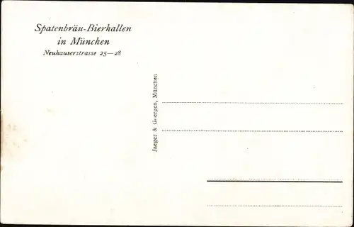 Ak München, Spatenbräu Bierhallen, Neuhauserstraße 25-28