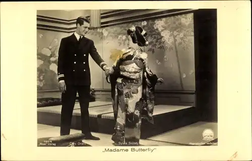 Ak Schauspieler Cary Grant und Sylvia Sidney, Filmszene, Madame Butterfly