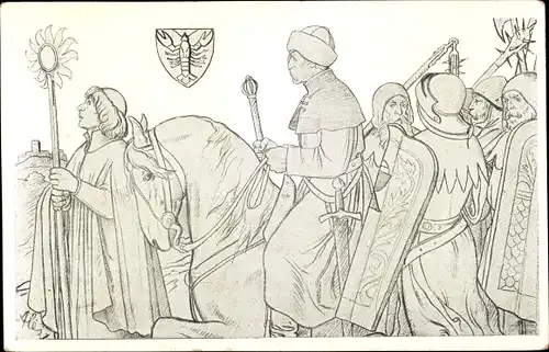 Künstler Ak Ales, M., Jan Zizka v Pruvodu, Hussitenkriege