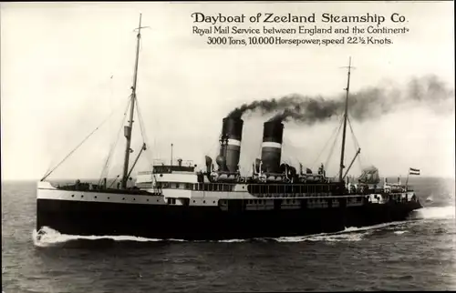 Ak Dayboat of the Zeeland Steamship Co., Fährschiff