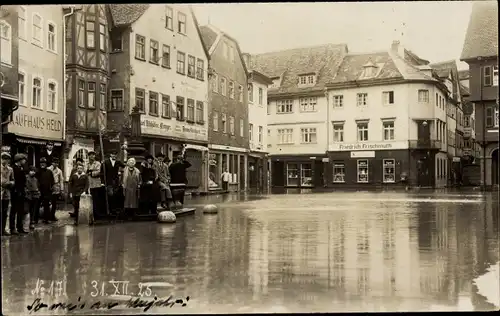 Foto Ak Weilheim Oberbayern, Hochwasser 1925, Kaufhaus Held, Geschäft Friedrich Frischmuth