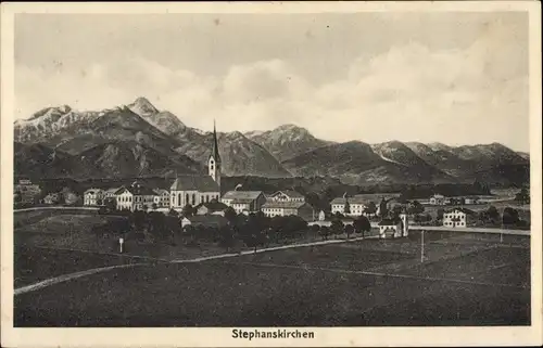 Ak Stephanskirchen Oberbayern, Gesamtansicht, Kirche