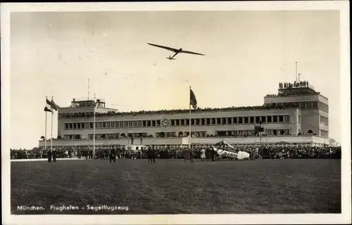 Ak München Bayern, Flughafen, Segelflugzeug