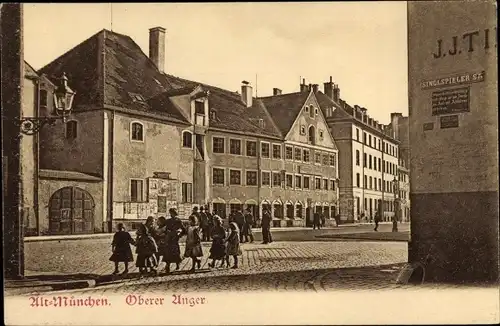 Ak München, Altstadt, Oberer Anger Ecke Singlspieler Straße, Kinder