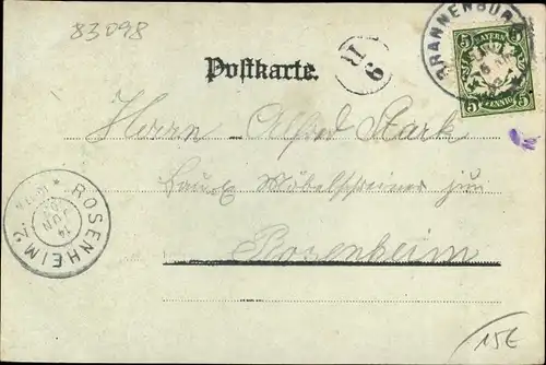 Ak Brannenburg in Oberbayern, Panorama, Gasthof Widuam?