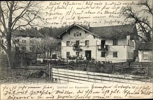 Ak Marquartstein im Chiemgau Oberbayern, Gasthof zur Alpenrose