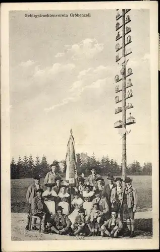 Ak Gröbenzell Oberbayern, Gebirgstrachtenverein, Gruppenbild