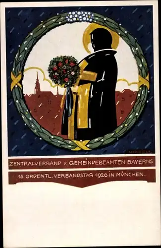 Künstler Ak München, Zentralverband der Gemeindebeamten Bayerns, 18. ordentl. Verbandstag 1926